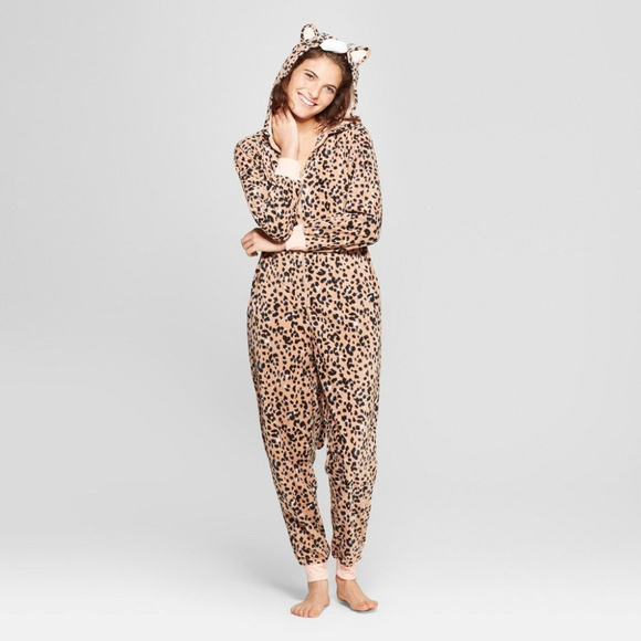 Xhilaration Other - XHILARATION Leopard Union Suit/Onsie Pockets NWT